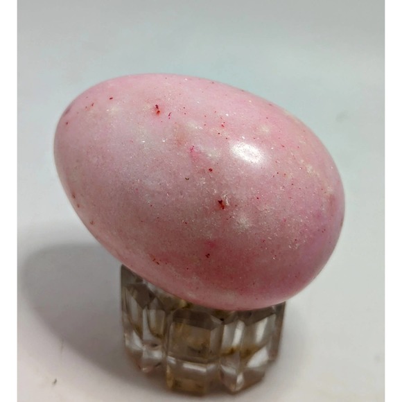 Vintage Pink Polished Alabaster Stone Egg 29g Specimen Decorative Paperweight - Picture 6 of 6